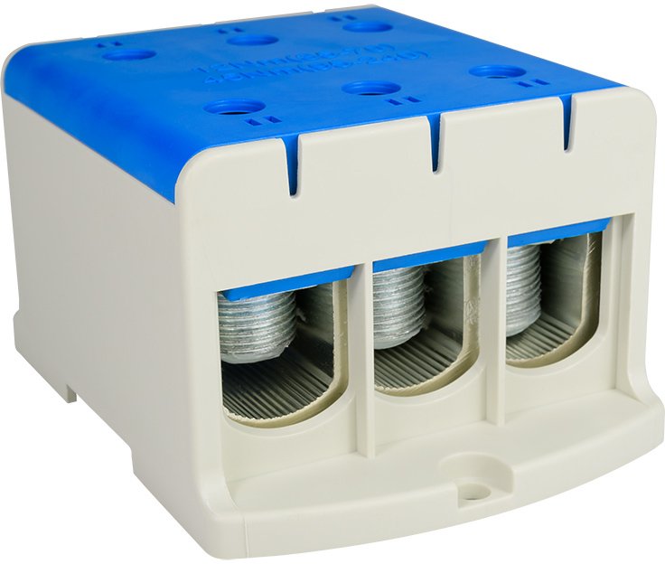 Elektro-Plast 3pólový modrý odbočný rozvaděč, plochá a montáž na lištu WLZ35/3x240/n 48.3240