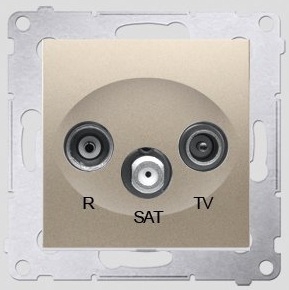 Kontakt-Simon SIMON54 RTV/SAT anténní zásuvka, zlatá - DASP.01/44