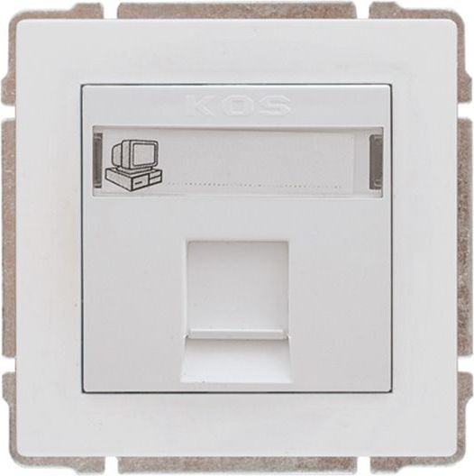KOS Jednoduchá zásuvka KOS66 pro počítač RJ45, nestíněná, bílá (660465)