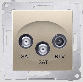 Kontakt-Simon SIMON54 SAT/SAT/RTV anténní zásuvka, zlatá - DASK2.01/44