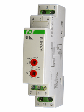 F&F Univerzální stmívač R, L, C, ESL 1 modul, montáž na DIN lištu, napájení 230 V AC (R) 500 W SCO-815