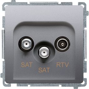 Kontakt-Simon Kontakt - Simon Simon Základní RTV-SAT-SAT anténní zásuvka nerezová (BMZAR+SAT3.1-P2.01/21)