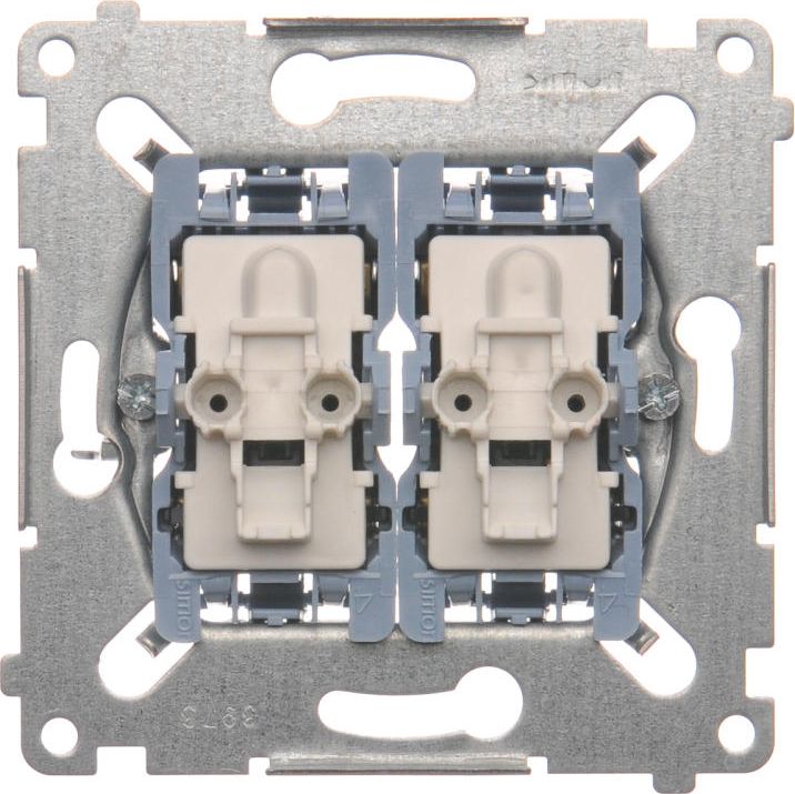 Kontakt-Simon Kontakt - Simon Dvojitý křížový spínač Simon 54 s mechanismem 10AX 250V (SW7/2XM)