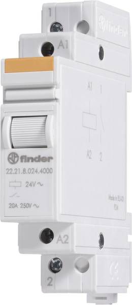 Finder Modulární výkonové relé 1NO 20A 230V AC, kontakt AgSnO2 (22.21.8.230.4000)
