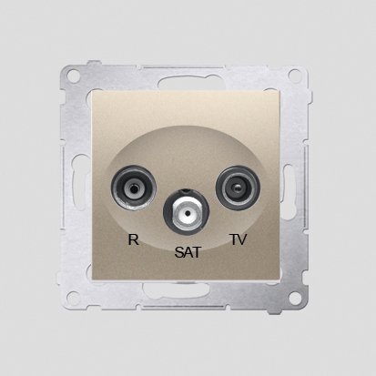 Kontakt-Simon SIMON54 RTV/SAT anténní zásuvka, zlatá - DASK.01/44