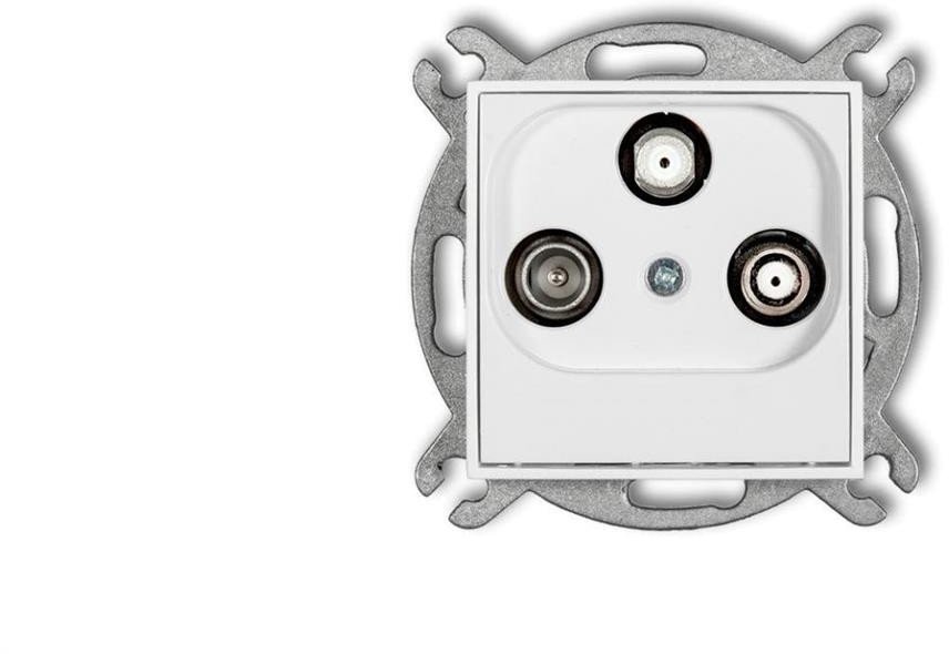 Karlik MINI účtenářský zásuvkový mechanismus 2 SAT + TV výstupy matně bílá 25MGSN