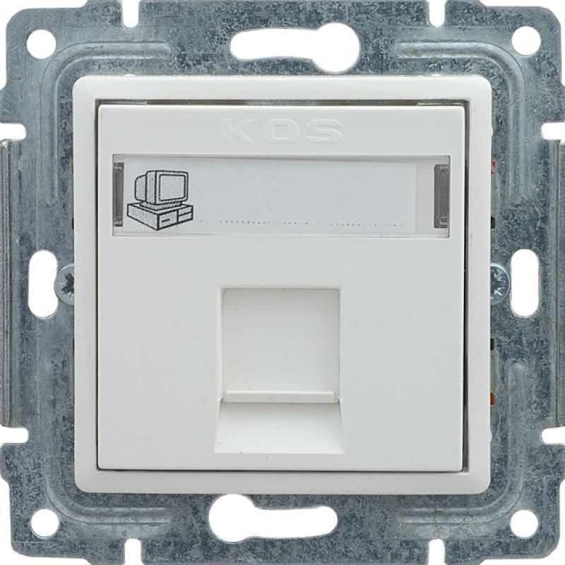 KOS Vena samostatná počítačová zásuvka RJ45 nestíněná, bílá (510465)