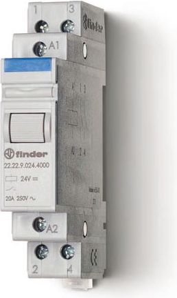 Finder Modulární výkonové relé 2NO 20A 24V DC AgSnO2 kontakt (22.22.9.024.4000)