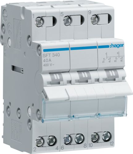 Hager Modulární spínač 1-0-2 40A 3P (SFT340)