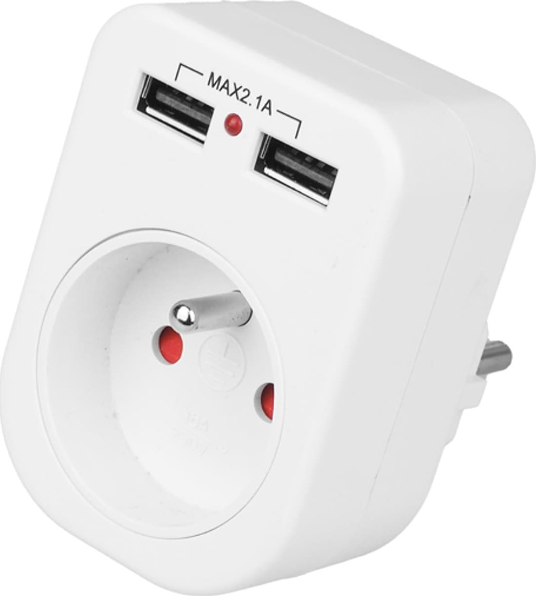 Plastrol Zásuvka s/s nabíječkou 2xUSB 2,1A R-1USB