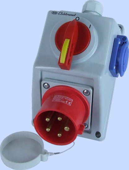 Elektromet Sada odpojovačů C32-18.1N 0-1 + zástrčka 32A IP44 (974023)