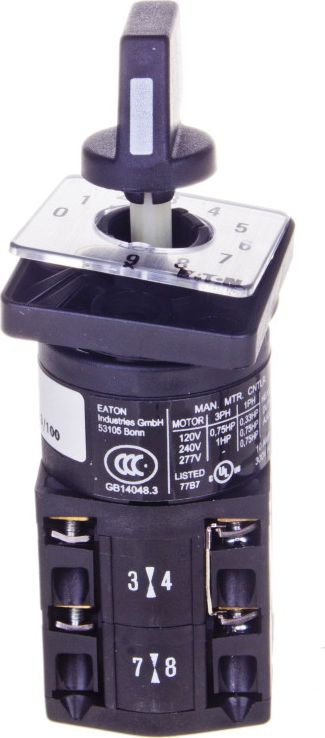Eaton Vačkový spínač 0-1-2-3-4-5-6-7-8-9 10A 1P pro instalaci TM-2-8550/E 020300