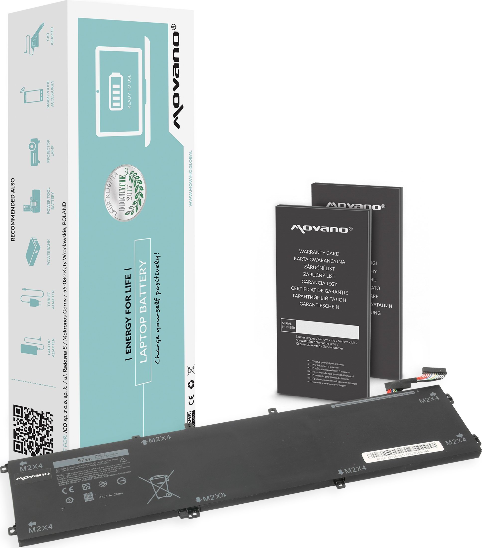 Movano Baterie 6GTPY pro Dell XPS 15 9550 - 6000 mAh (69 Wh)