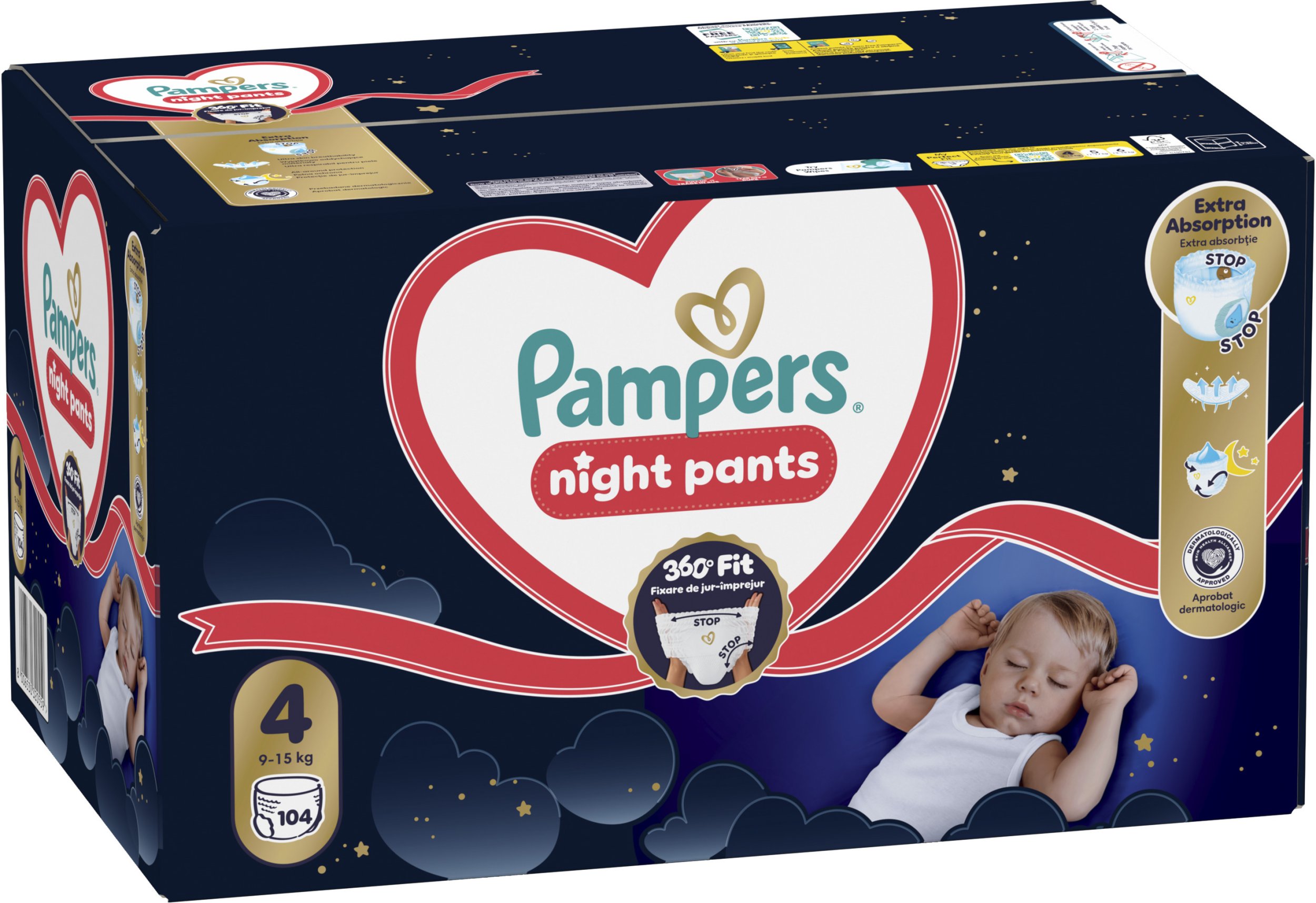 Pampers Night Pants 4 9-15 kg, 104 ks.