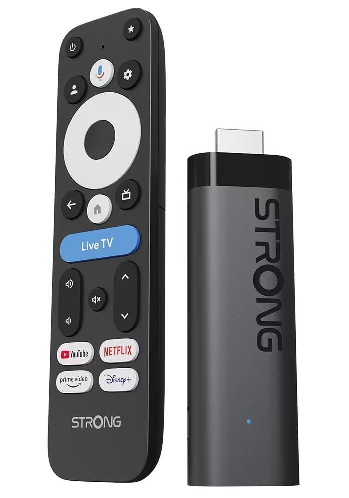STRONG 4K Google TV Stick LEAP-NOVA/ HDMI/ USB-C/ BT/ Wi-Fi/ NETFLIX/ Disney+/ Amazon Prime Video/ Android 14/ černý
