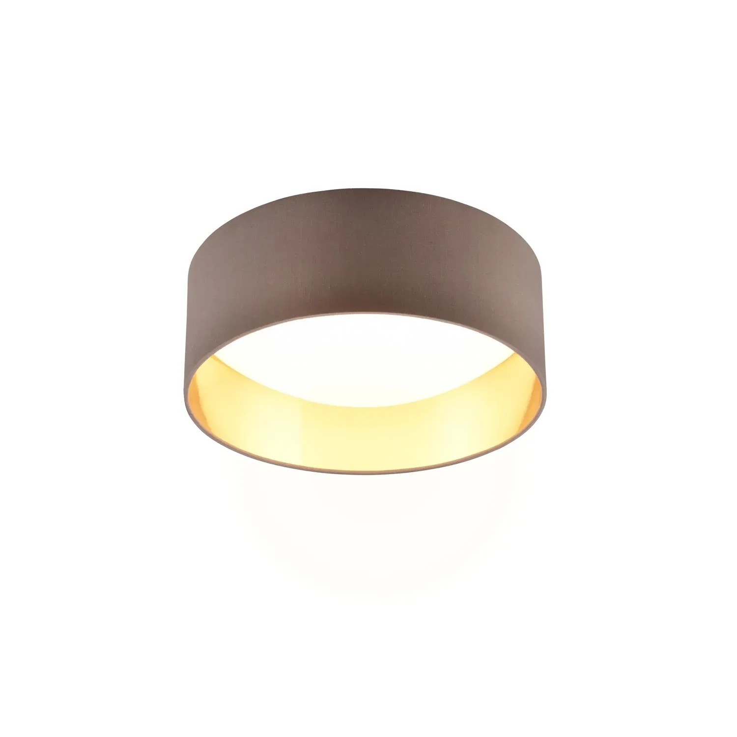 Stropní LED světlo Reality Locarno 1 světlo Taupe O 30 cm