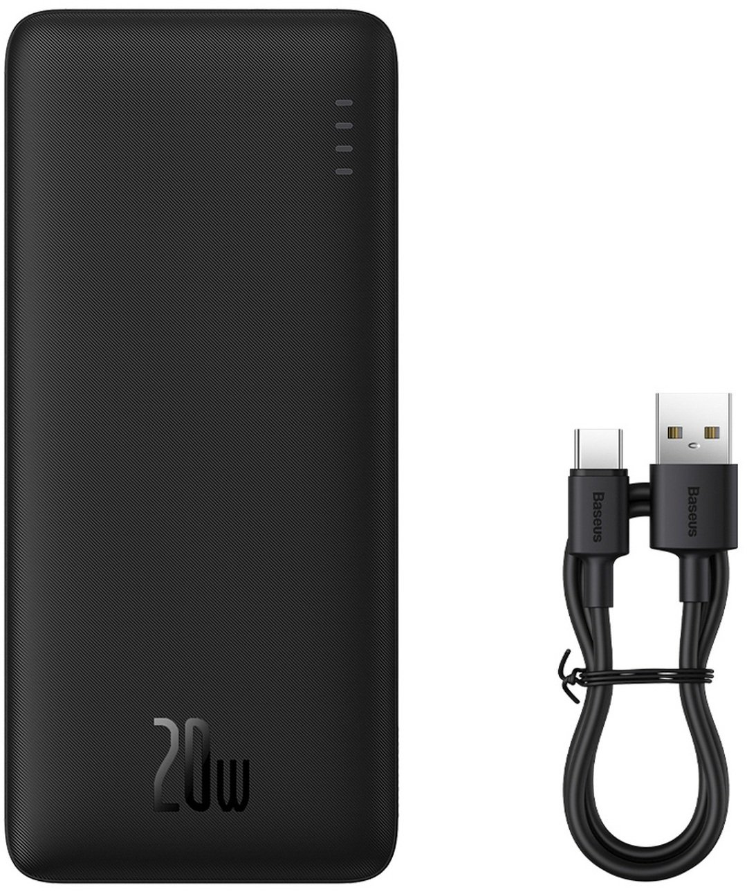 Baseus Powerbank Airpow Fast Charge 20W 30000mAh s USB-C - USB-C kabelem 30 cm černá