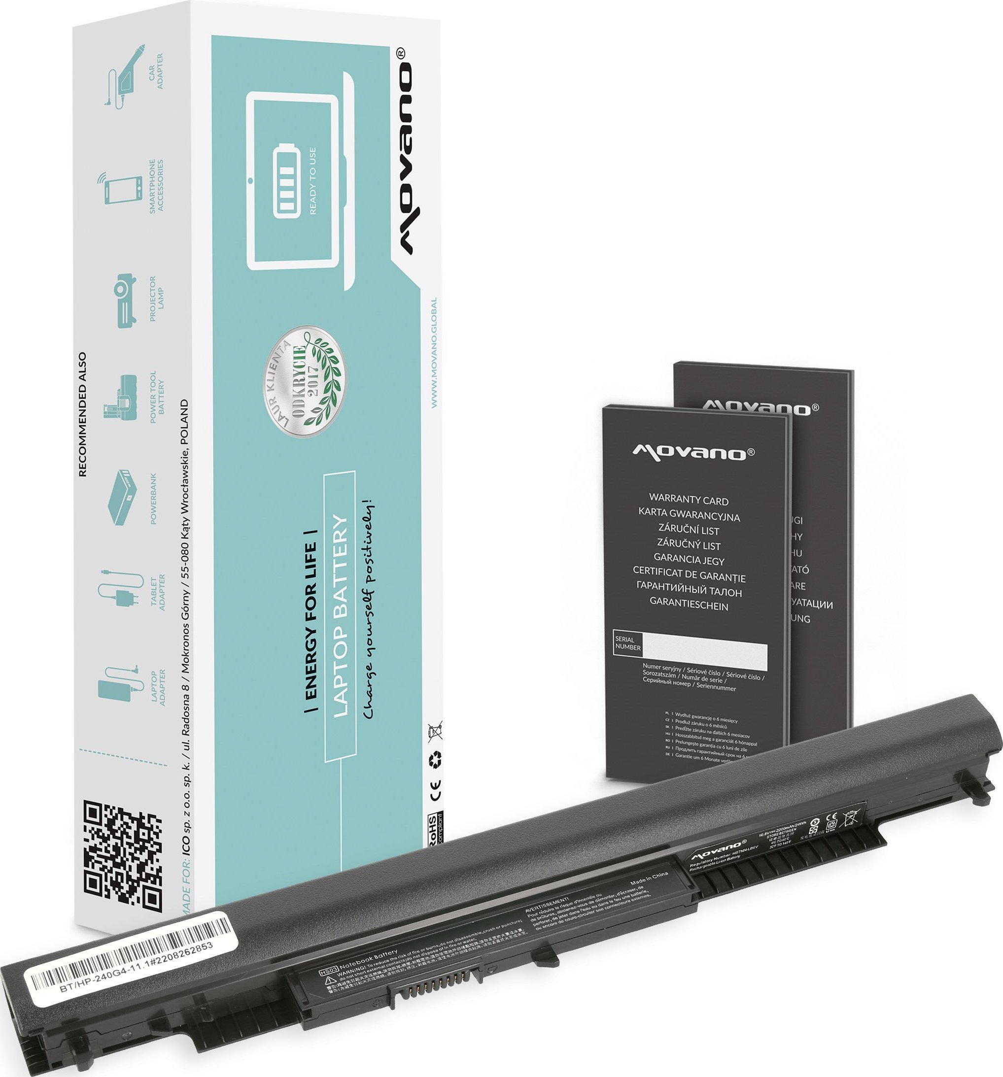 Movano Baterie HS03 HS04 HSTNN-LB6U pro HP - 2200 mAh (24 Wh)