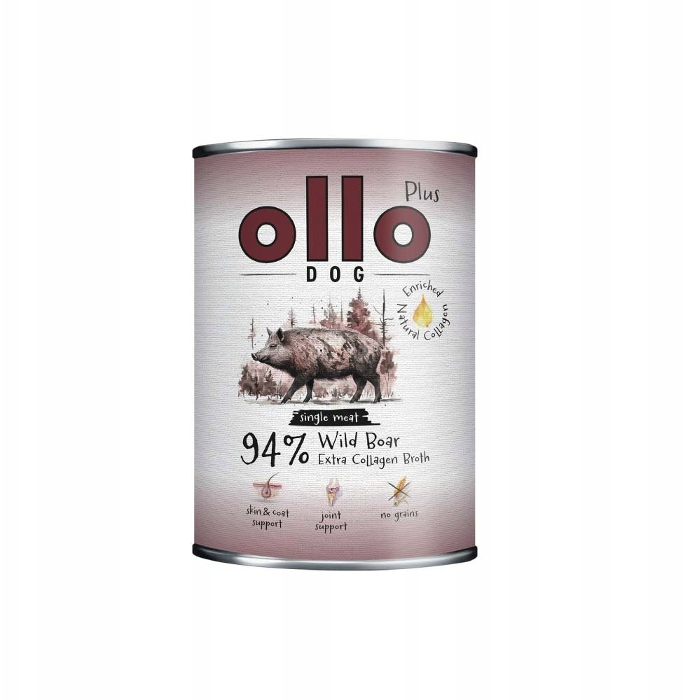 OLLO Plus Collagen Wild boar - vlhké krmivo pro psy - 400g