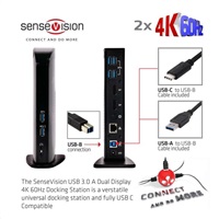 Club3D Dokovací stanice USB-A a USB-C Dual Display 4K60Hz (6x USB 3.0/2x DP/Ethernet/USB-B/2x audio)