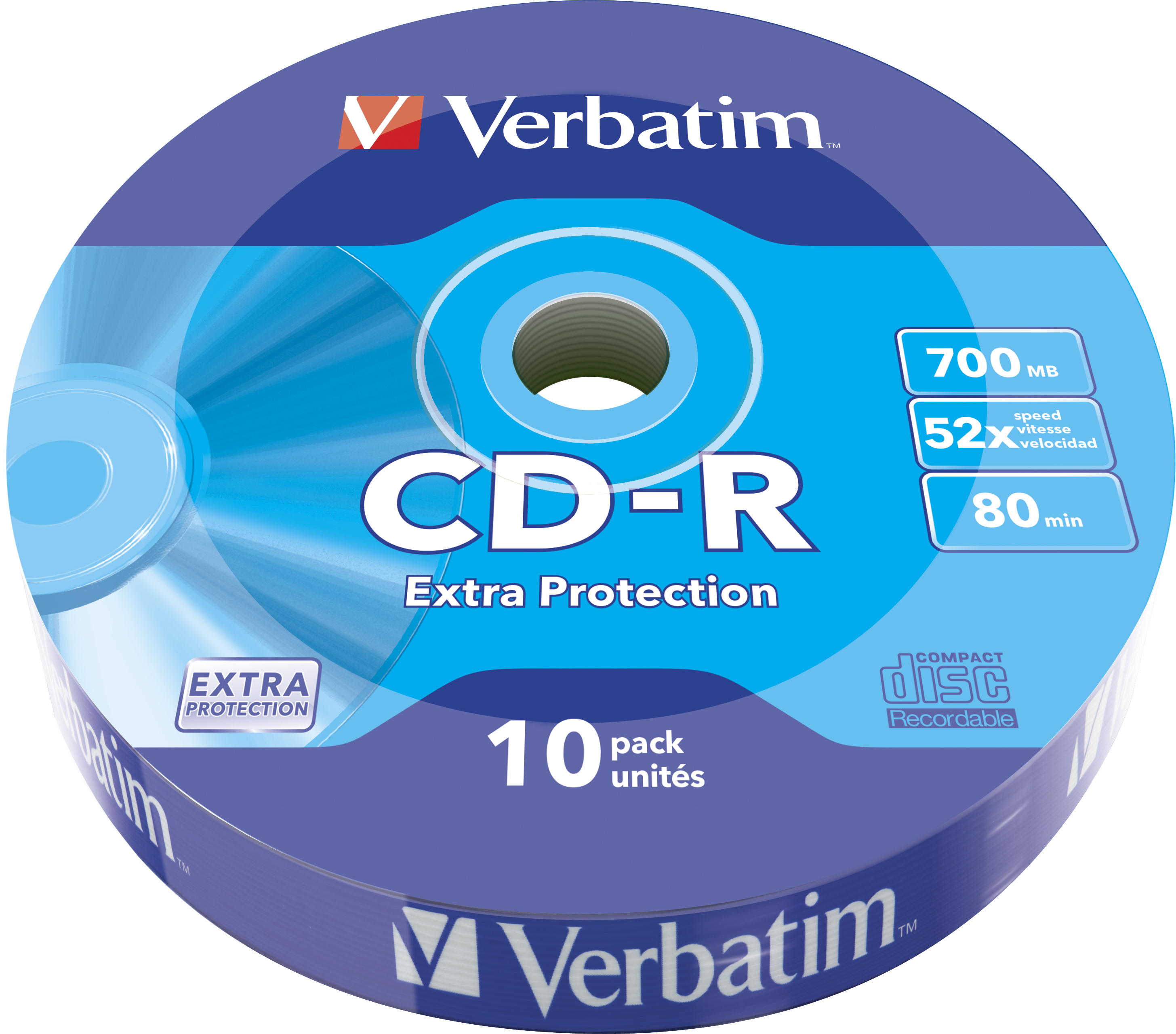 CD-R Verbatim DL 700MB (80min) 52x Extra protection 10-spindl RETAIL