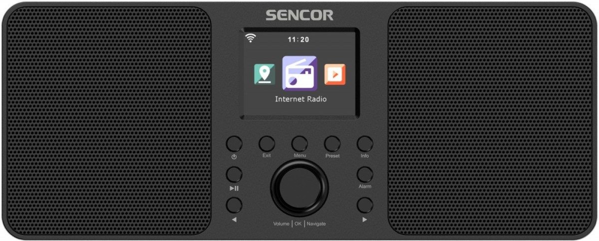 Sencor Internetové rádio výkon 2x10W, WiFi, FM, DAB+, USB, LCD displej