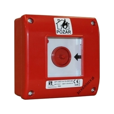 Spamel Ruční požární hlásič A n/t OP1 1NO 1NC 230V OP1-W01-A11-230