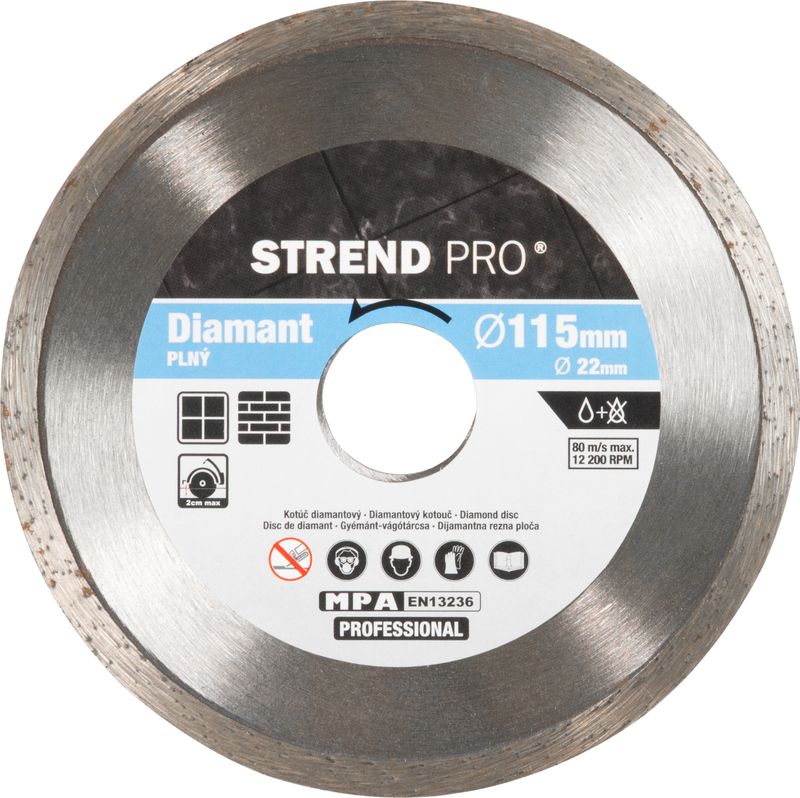 Kotúč Strend Pro 521B, 115 mm, diamantový, plný