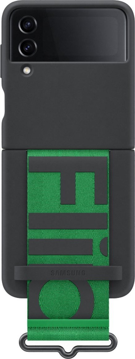 Silikonový kryt Samsung s kroužkem pro Galaxy Z Flip 4, černý