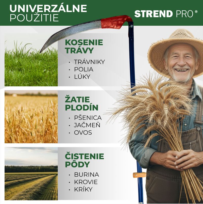 Kosa EURO 50 cm, kovaná, na trávu