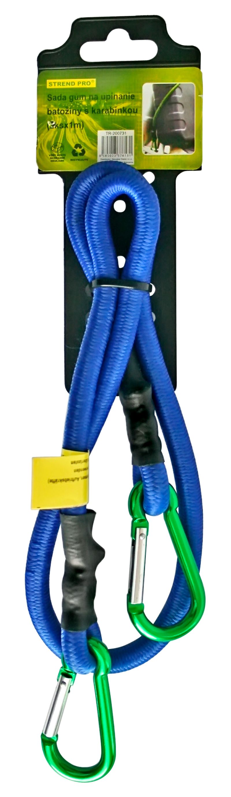 Guma upínacia Strend Pro GB012, 10 mm, 100 cm, s karabínkami, nos. 12kg