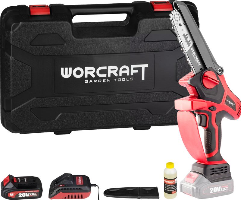 Píla Worcraft CHS-S20LiBP ShareSYS, 20V Li-Ion, ručná, mini reťazová, bezuhlíková, lišta 15 cm (náhr