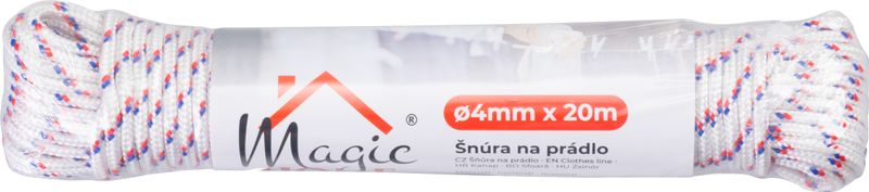Šňůra na prádlo Cloth-Line L-20 m/4 mm, PVC, červená