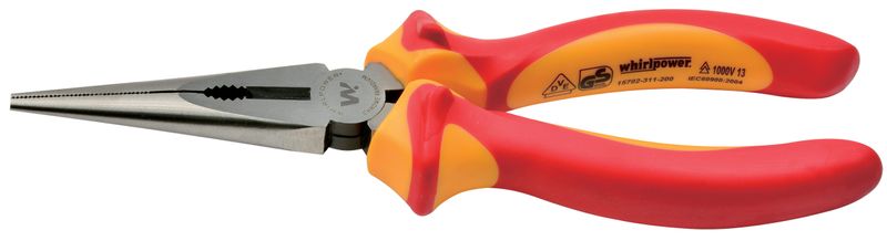 Kleště Whirlpower® 15702-311 200 mm, elektrikářské kleště, dlouhý nos, VDE 1000, DIN5745