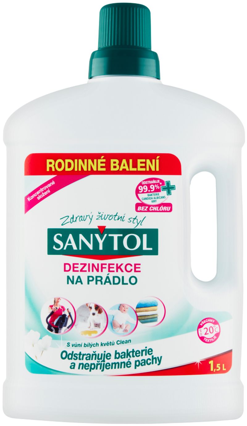 Dezinfekce Sanytol, na pradlo, vune bilych kvetu, 1000 ml