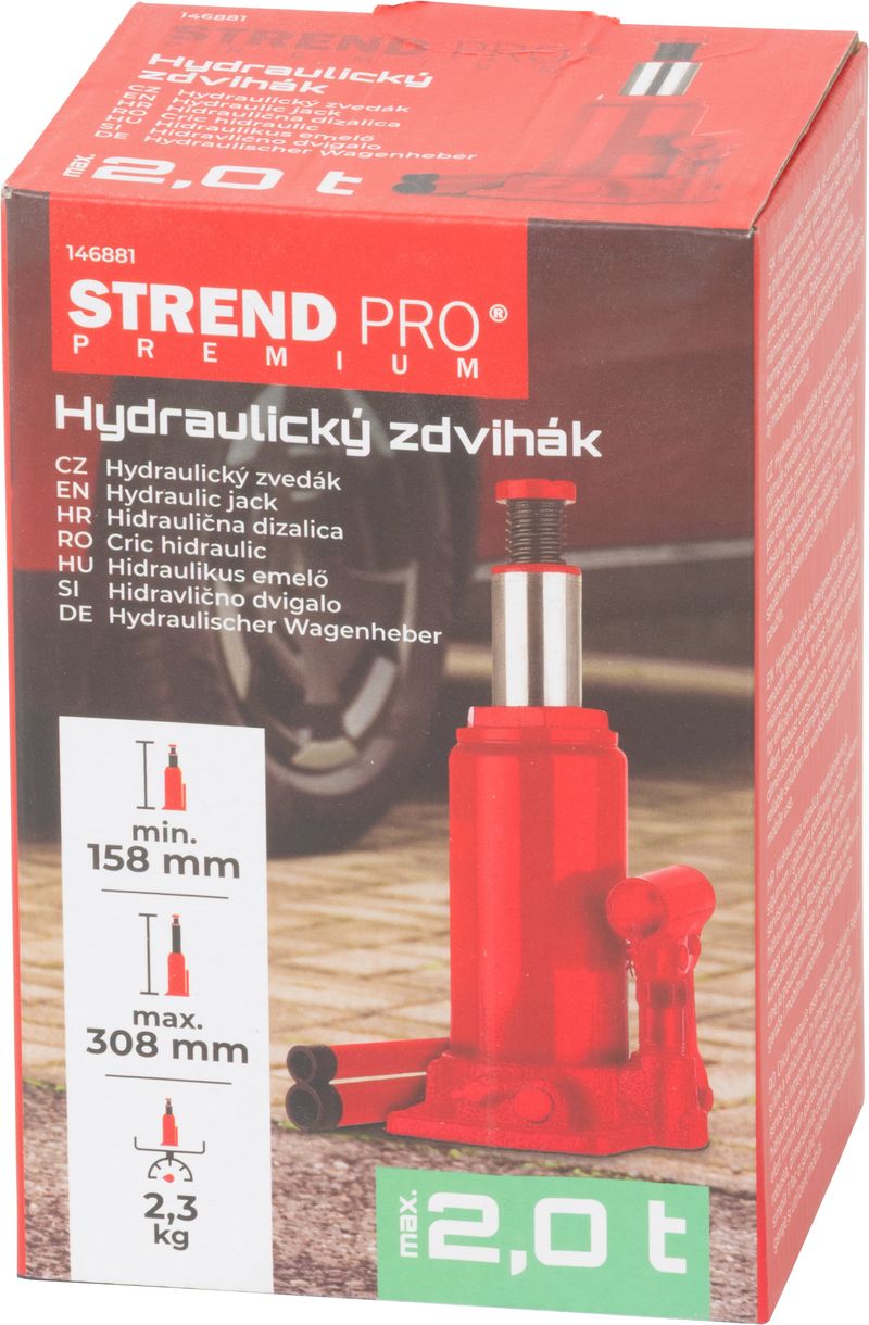 Zdvihák Strend Pro Premium, 02 tony, 158-308 mm, hydraulický