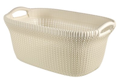 koš na čisté prádlo 40l 60x38,5x27 bílý KNIT