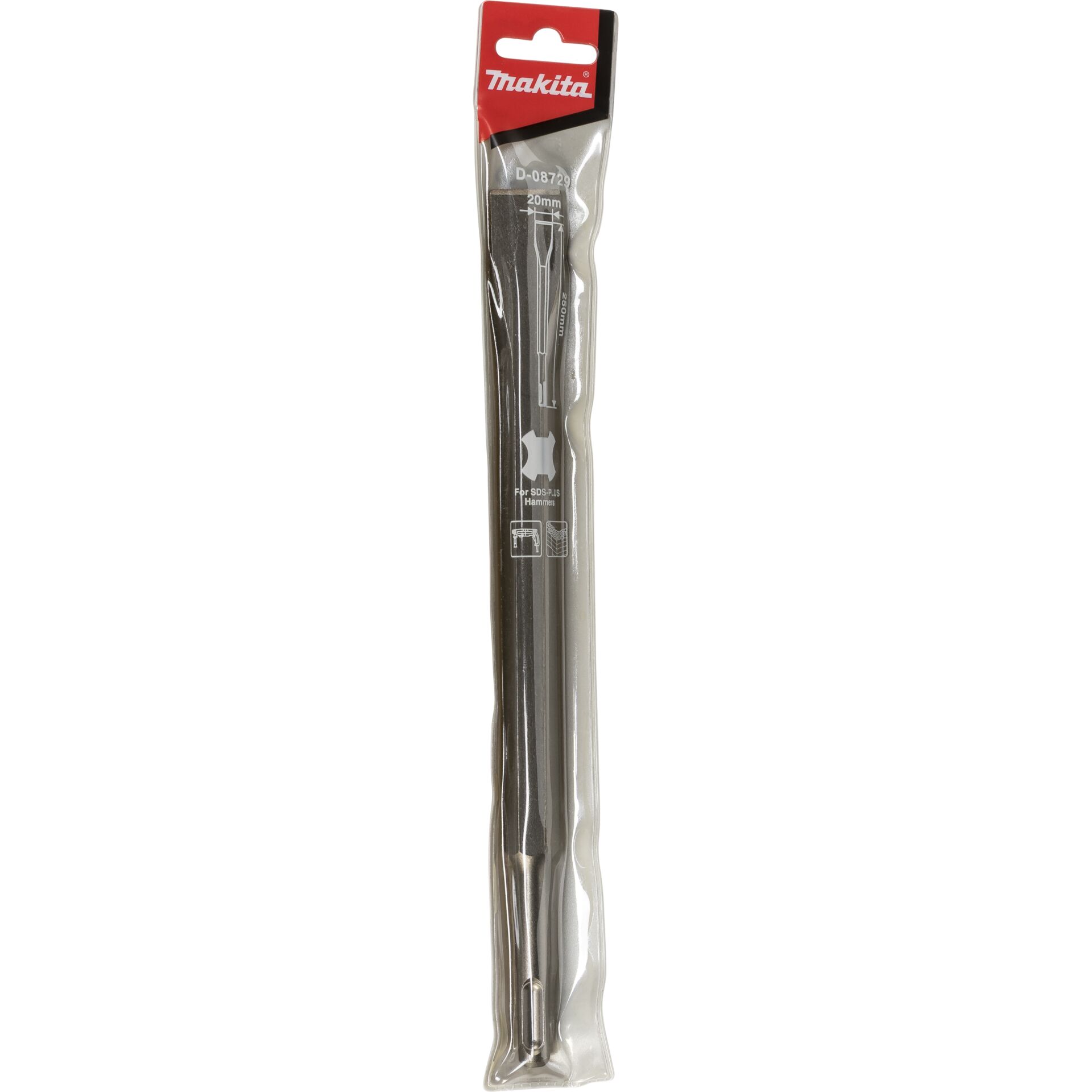 Ploché dláto na beton Makita SDS-PLUS, 20 mm