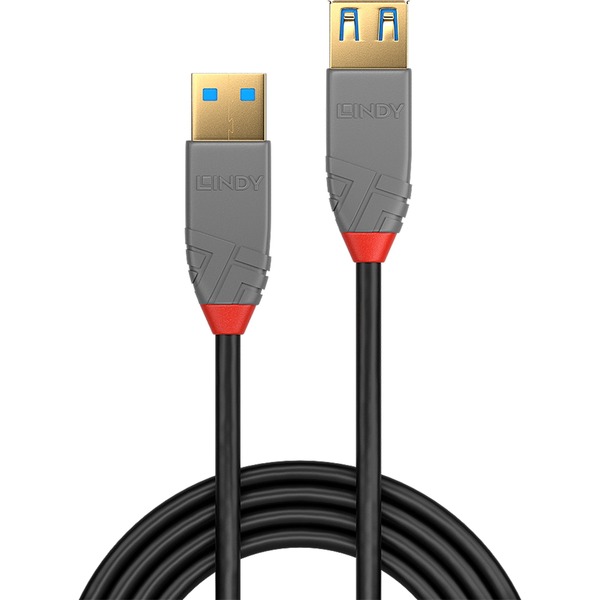 Prodlužovací kabel USB 3.2 Gen 1 Anthra Line, USB-A samec > USB-A samice