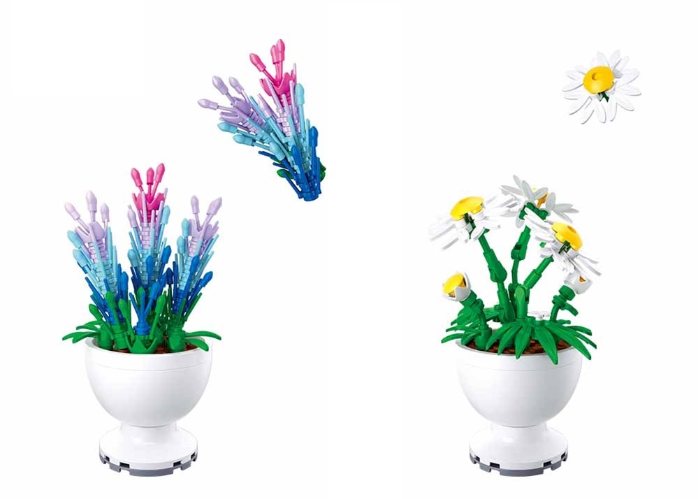 Sluban Flowers M38-B1077 Květiny jarní malé Displej 6 ks