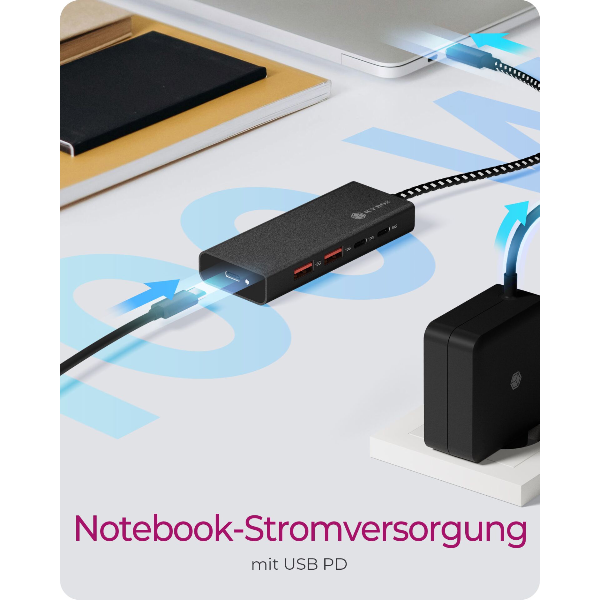 ICY BOX IB-HUB1436-CPD 4portový USB 3.2 Gen 2, rozbočovač USB