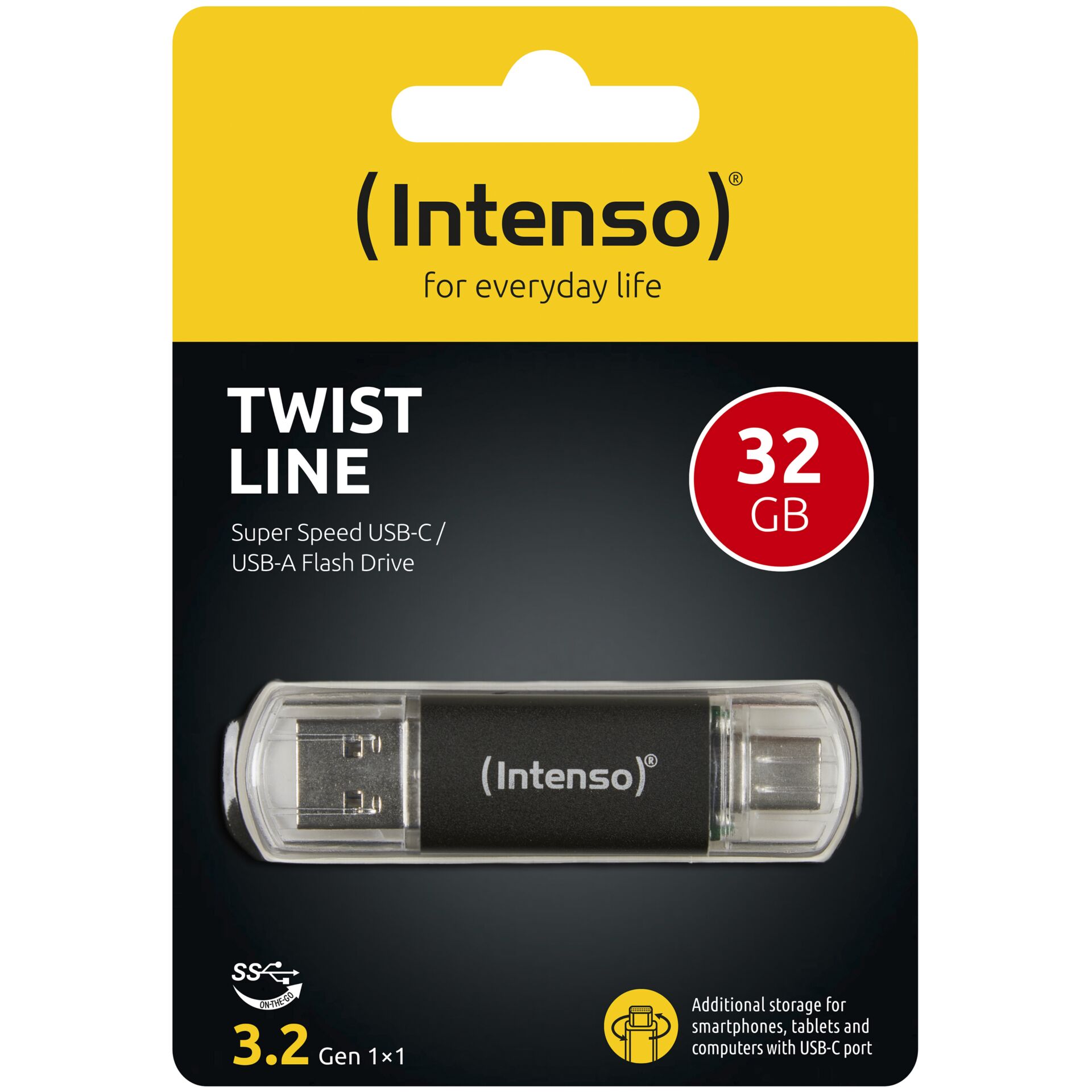 INTENSO Twist Line, USB-C/USB-A, USB Kľúč, 32GB