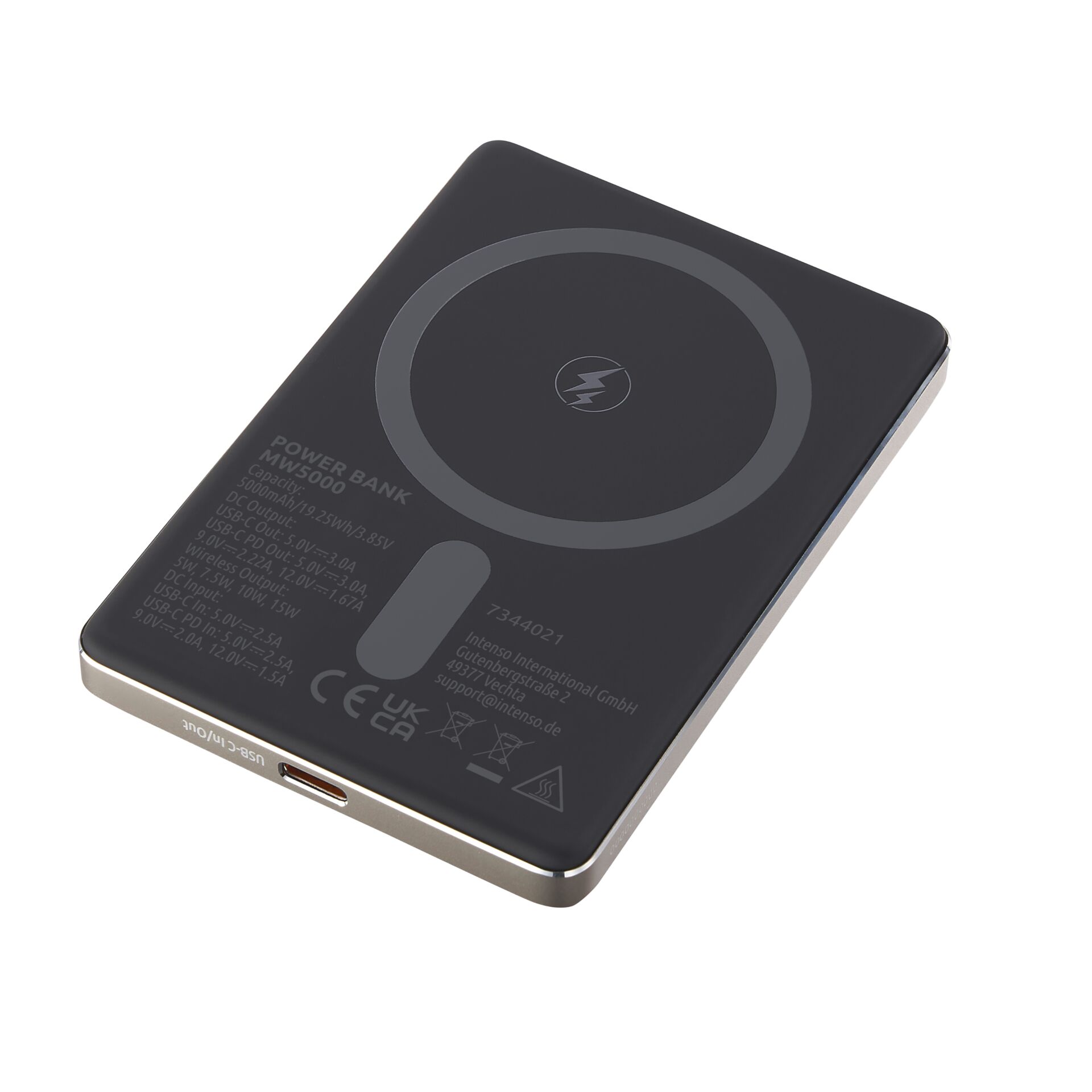 Intenso Powerbank MW5000 champa. 5000 mAh magnetic wireless