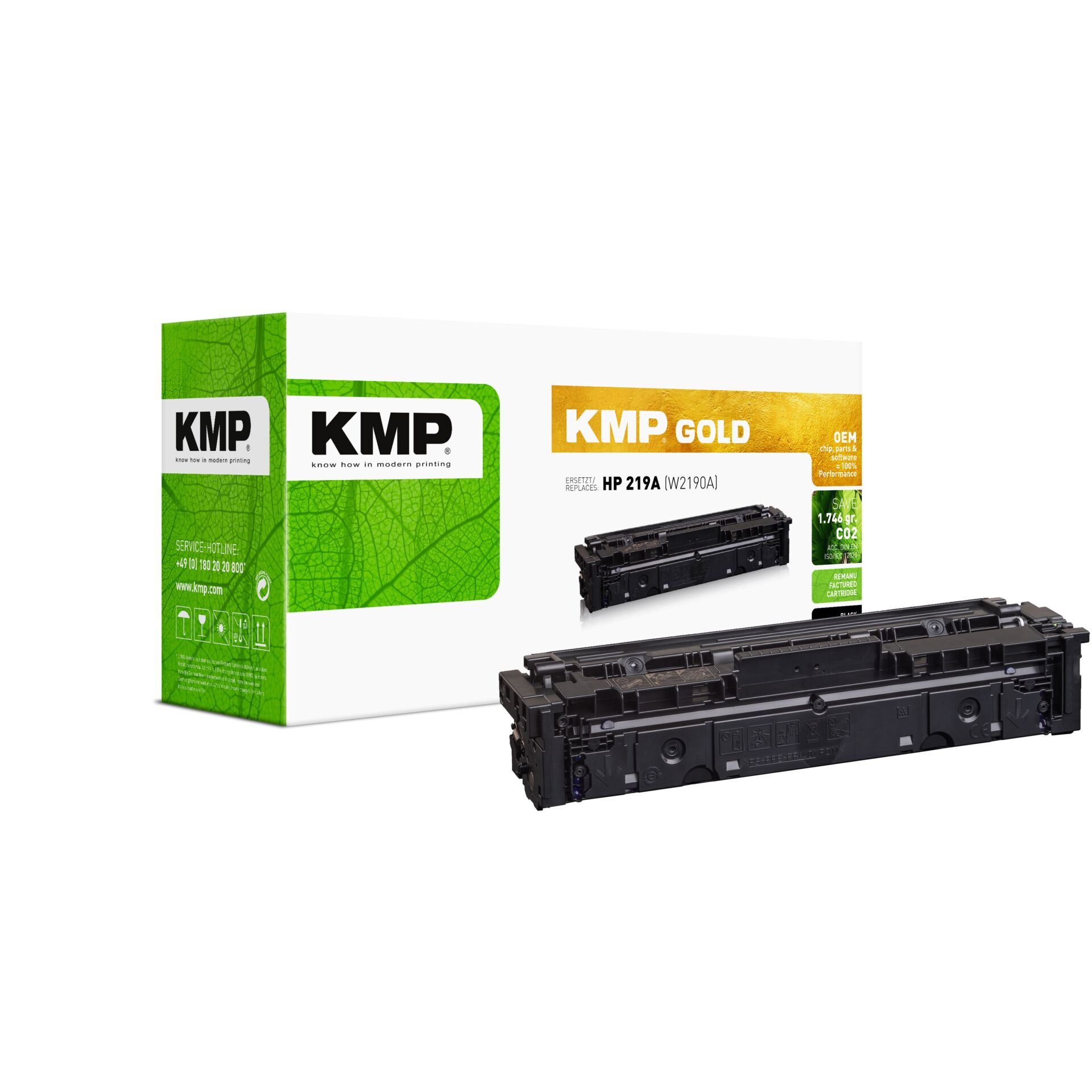 KMP Toner schwarz  ersetzt HP W 2190 A No. 219 A