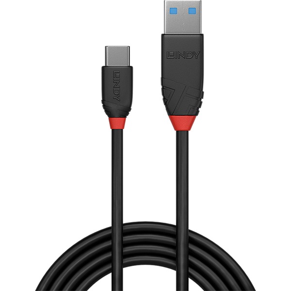 Kabel USB 3.2 Gen 2 Black Line, USB-A samec > USB-C samec