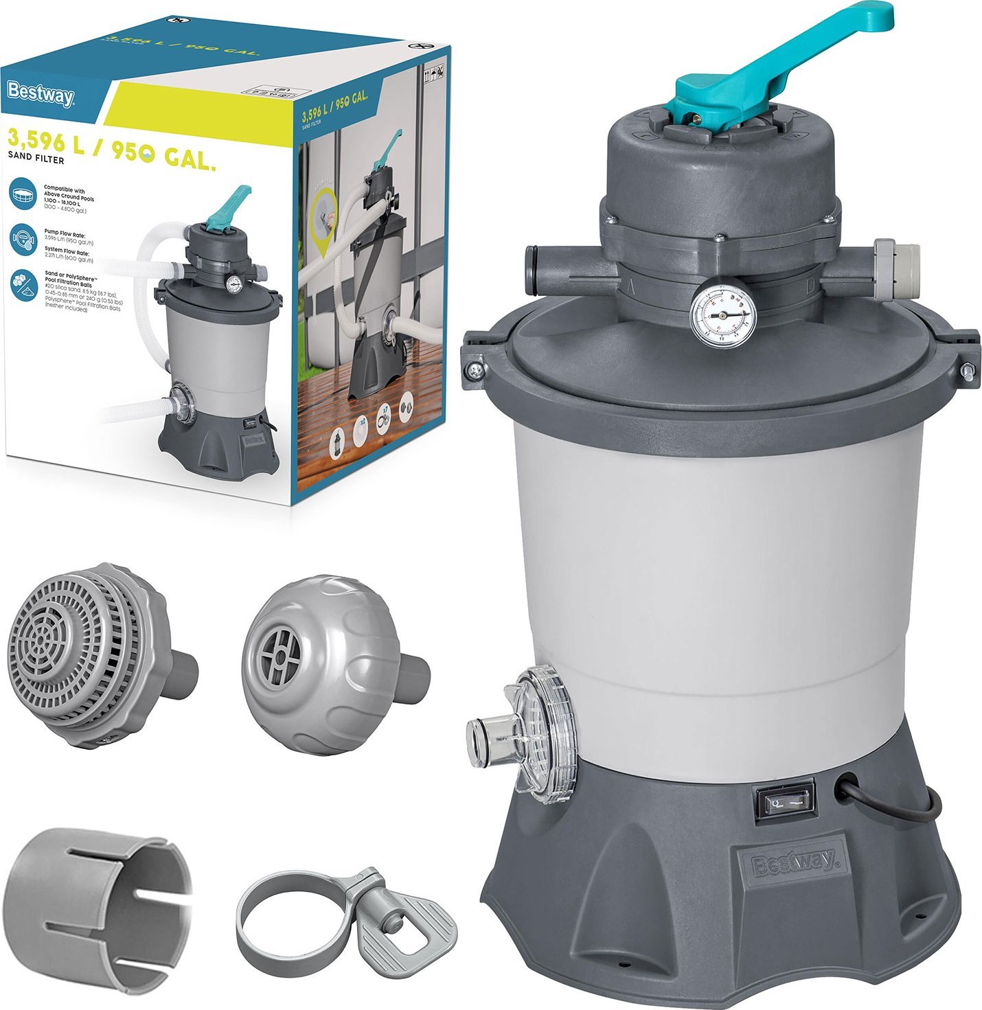 Filtrácia Bestway® FlowClear™, 58515, piesková, na bazén, 3596 lit./h
