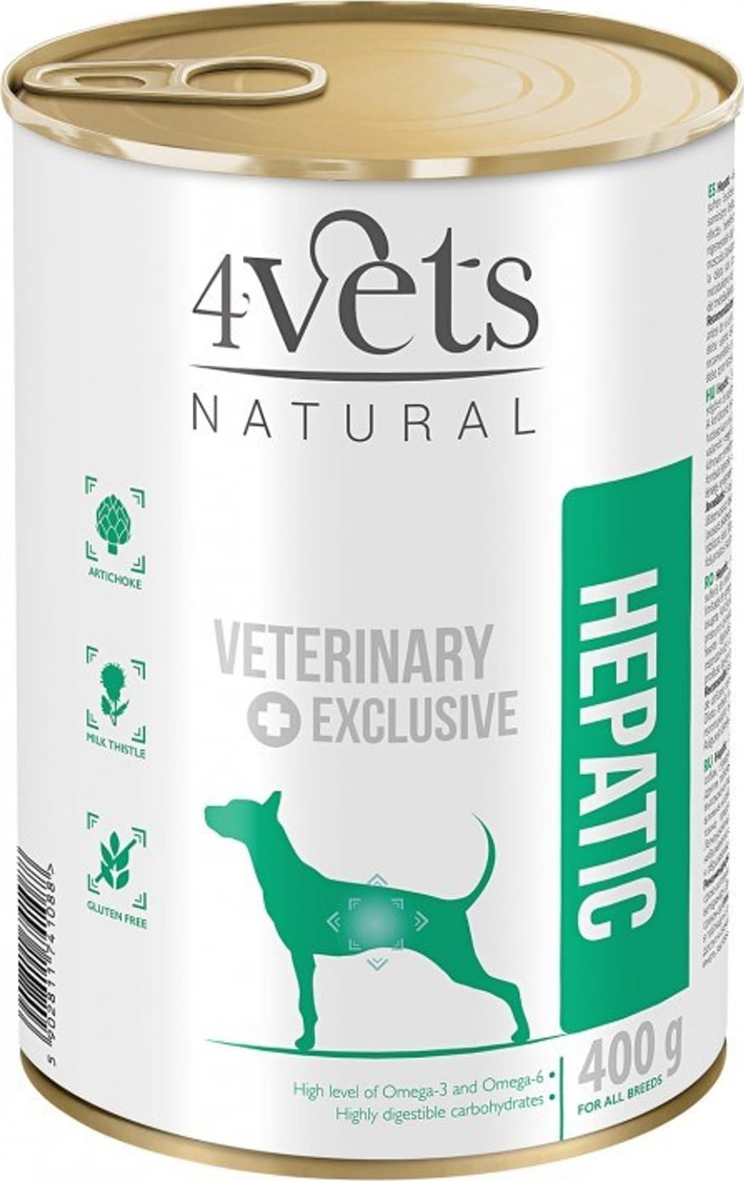 4VETS Natural Hepatic Dog  - wet dog food -  400 g