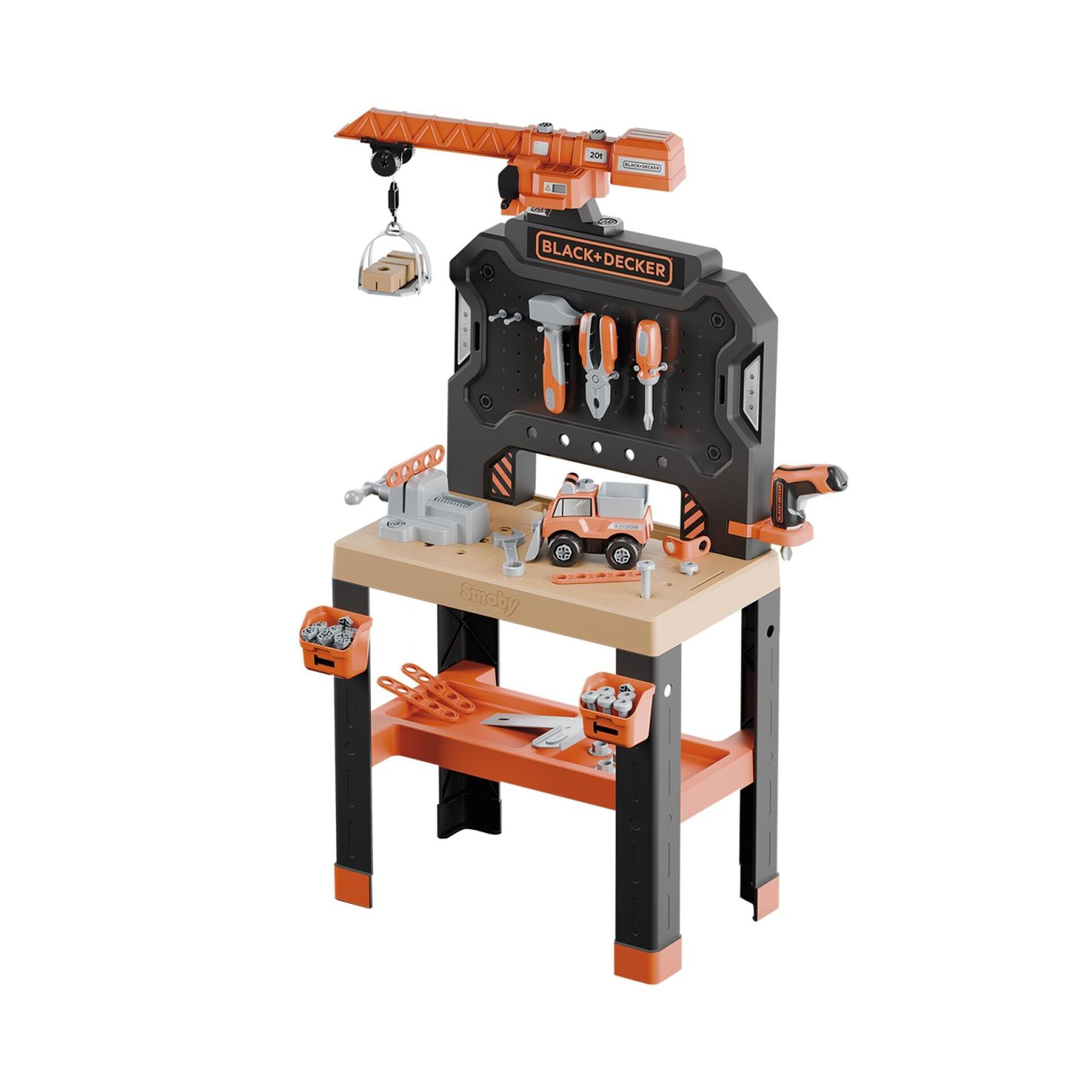 Simba-Dickie Pracovní stůl Black+Decker s jeřábem