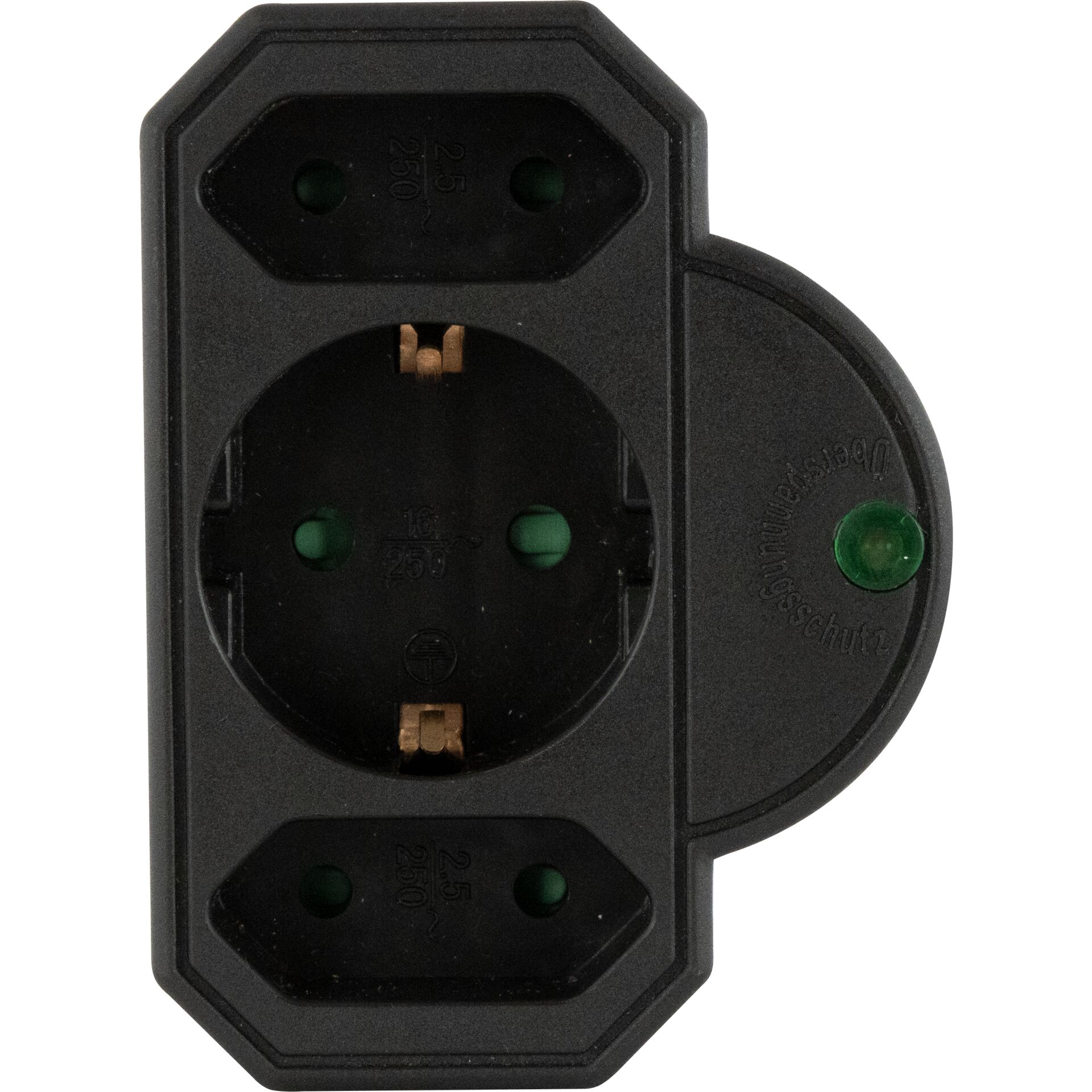 REV Steckdosenadapter 3-fach mit Überspannungsschutz, schwarz