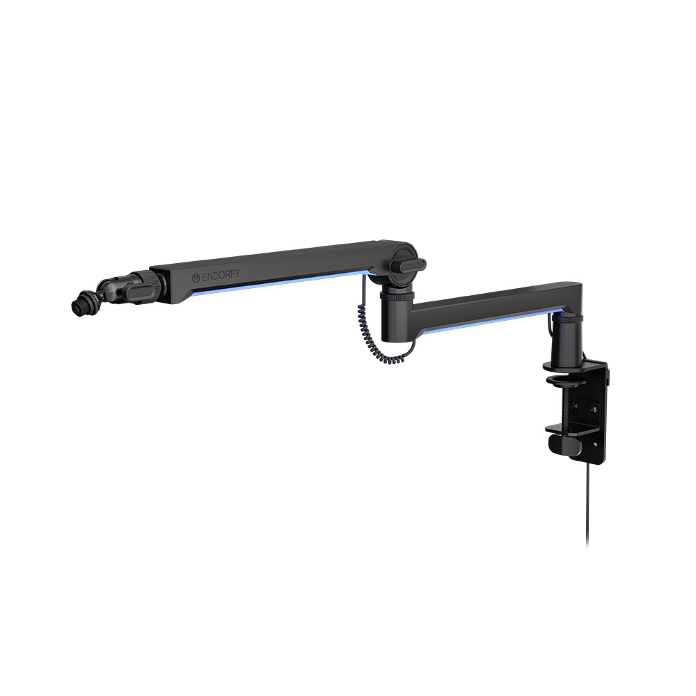 Endorfy rameno na mikrofon Broadcast Low Profile RGB Boom Arm / 360st. rotace / kulová hlava / LED osvětlení